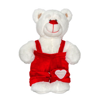 Mario Bear with Overalls (White)