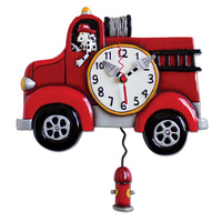 Big Red Fire Engine Pendulum Clock