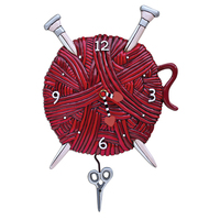 Knitting Love Pendulum Clock