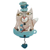 Tea Cat Pendulum Clock